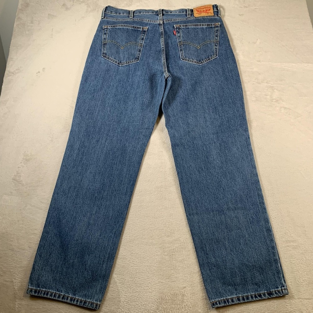 Levis 550 Jeans Mens 38x32 Blue Denim Relaxed Fit Tapered Leg 100% Cotton Pants - Picture 10 of 13